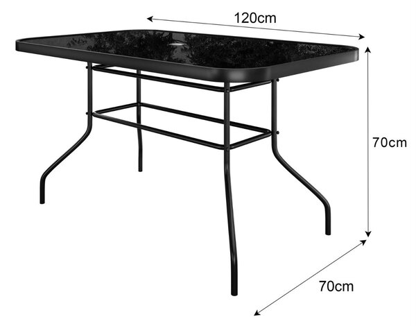 JEDÁLENSKÝ ZÁHRADNÝ SET SISTO 4 X STOLIČKA + STÔL ČIERNY