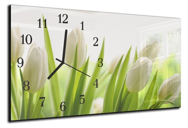 Nástenné hodiny tulipán 30x60cm II - plexi