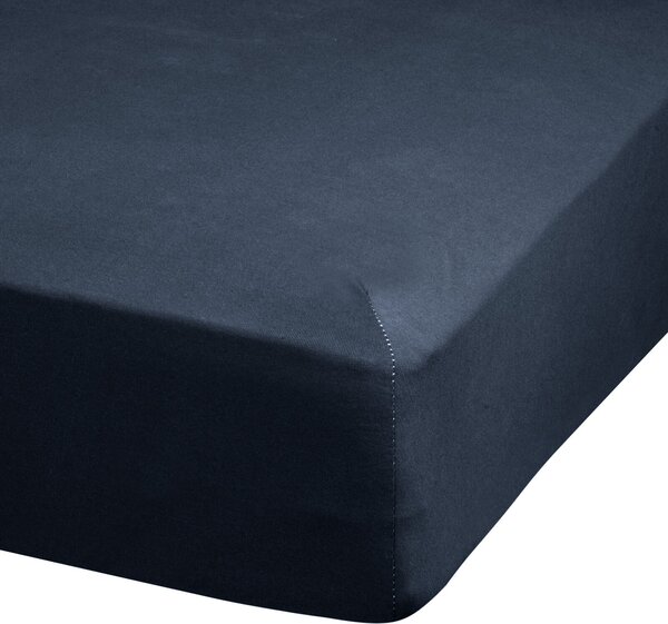 BAVLNENÉ PRESTIERADLO S GUMOU ADELA 120X200X25 CM TMAVOMODRÁ