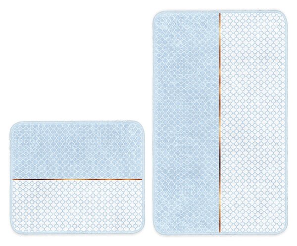 Modré kúpeľňové predložky v sade 2 ks 100x60 cm - Minimalist Home World