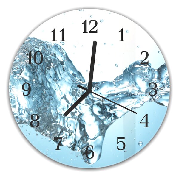 Nástenné hodiny okrúhle pr.30cm striekajúca voda - plexi