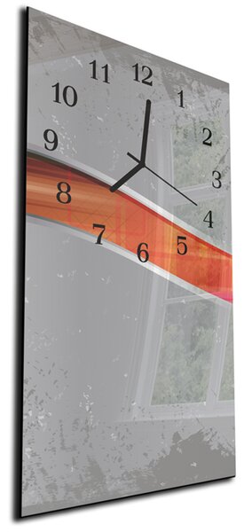 Nástenné hodiny 30x60cm abstraktný oranžový pás - plexi