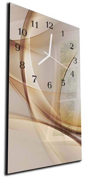 Nástenné hodiny hnedý abstrakt 30x60cm XXX - plexi
