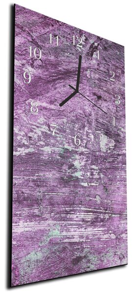 Nástenné hodiny 30x60cm textúra fialová omietka - plexi