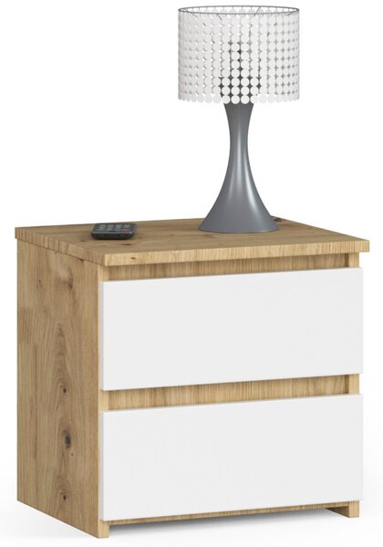 Ak furniture Nočný stolík CL2 40 cm dub artisan/biely