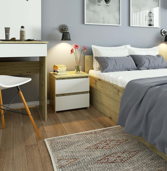 Ak furniture Nočný stolík CL2 40 cm dub artisan/biely