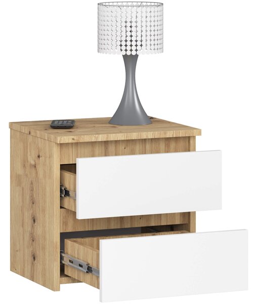 Ak furniture Nočný stolík CL2 40 cm dub artisan/biely