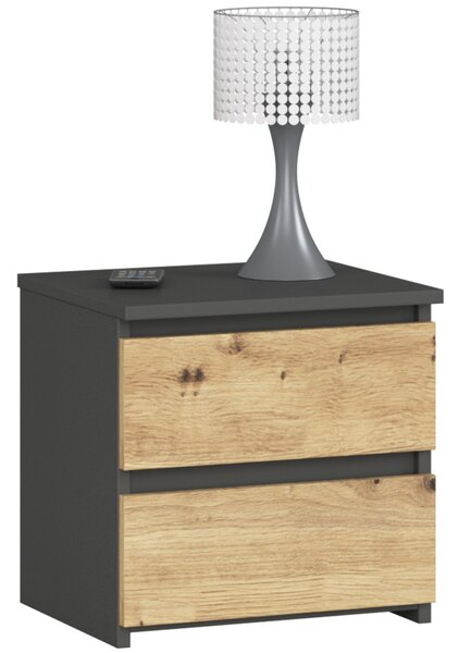 Ak furniture Noční stolek CL2 40 cm grafitově šedý/dub artisan