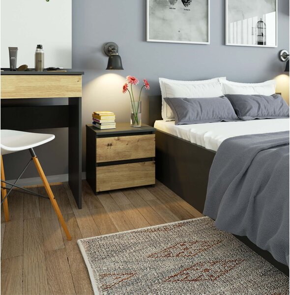 Ak furniture Noční stolek CL2 40 cm grafitově šedý/dub artisan