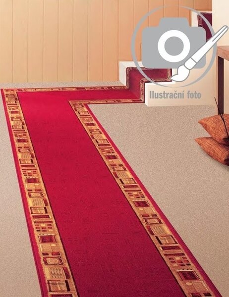 Associated Weavers , AKCIA: 500x100 cm Protišmykový behúň na mieru Jena 10 - obšitý zo všetkých strán, červená, chodba / predsieň