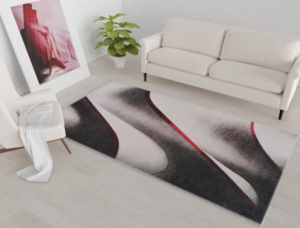 Bielo-čierny prateľný koberec 180x120 cm - Vitaus