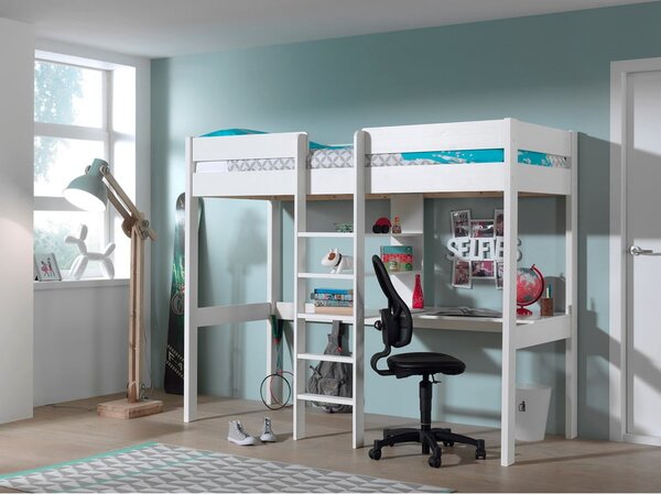 Biela vyvýšená detská posteľ 90x200 cm Pino - Vipack