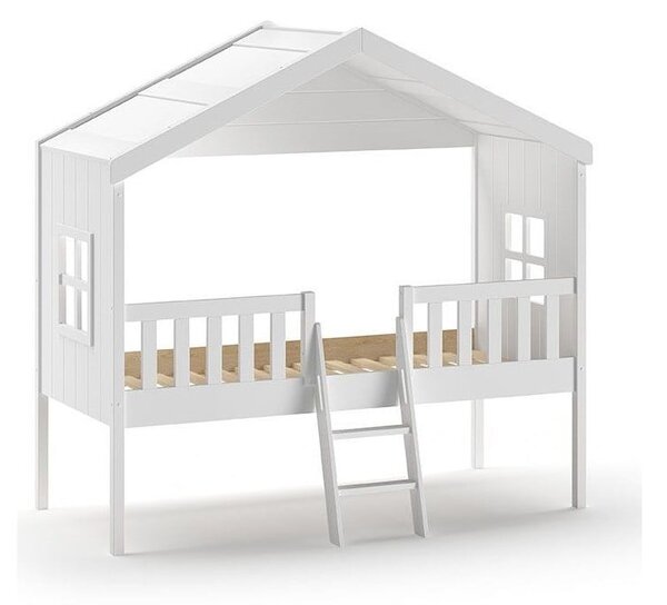 Biela domčeková/vyvýšená detská posteľ 90x200 cm Housebed - Vipack