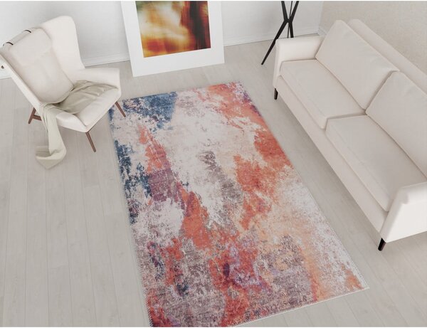 Červeno-modrý prateľný koberec 150x80 cm - Vitaus