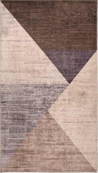 Hnedo-béžový prateľný koberec behúň 200x80 cm - Vitaus
