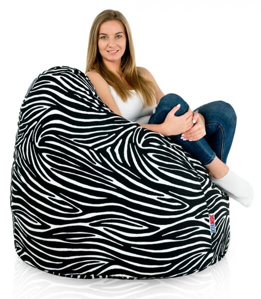 Sedací vak BAG Sako Design Zebra Veľkosť: L