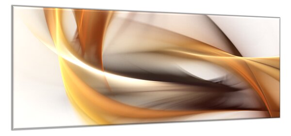 Obraz sklenený abstrakt oranžovo hnedá vlna - 50 x 70 cm