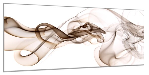 Obraz sklenený hnedý dym biele pozadie - 50 x 100 cm