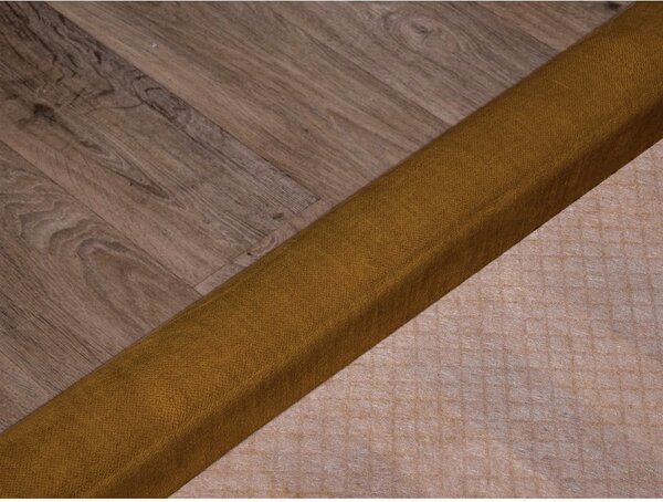 Okrovožltá čalúnená dvojlôžková posteľ s úložným priestorom s roštom 180x200 cm Jade – Bobochic Paris