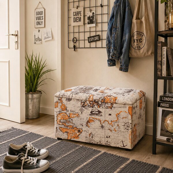 LAVICA S ÚLOŽNÝM PRIESTOROM, textil, kompozitné drevo, 65/42/40 cm Carryhome - Kreslá, Online Only