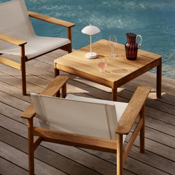 FRITZ HANSEN Záhradná stolička s podpierkami Pelagus, Teak, Hunter Green