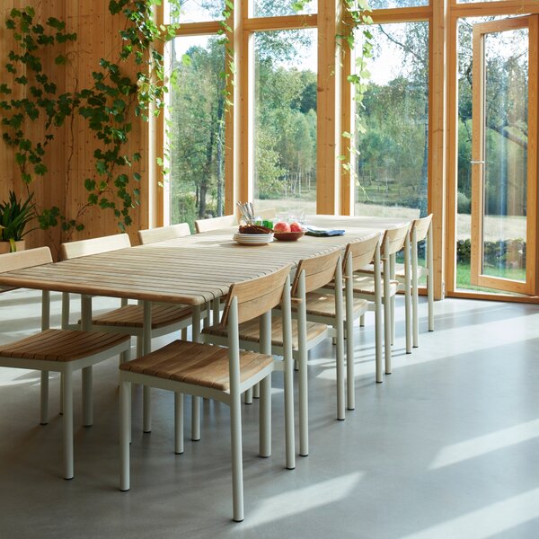 FRITZ HANSEN Záhradná stolička s podpierkami Pelagus, Teak, Hunter Green
