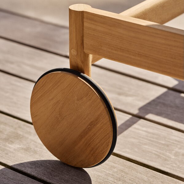 FRITZ HANSEN Záhradná stolička s podpierkami Pelagus, Teak, Hunter Green