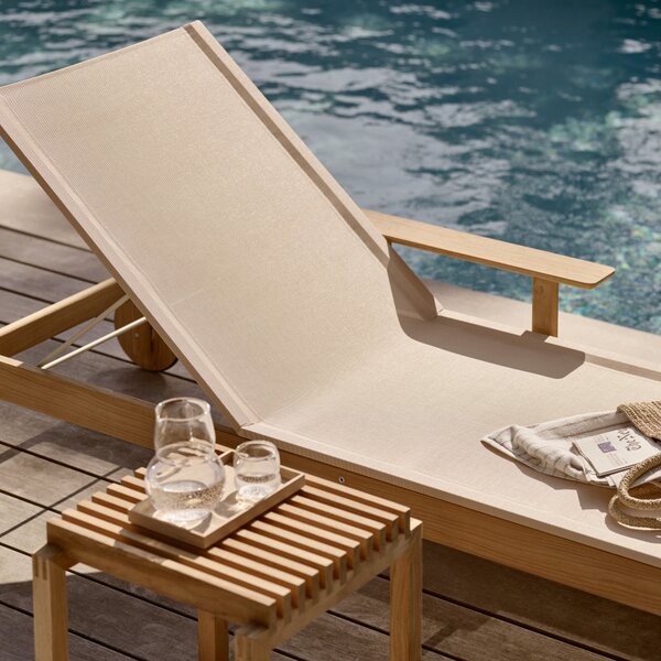 FRITZ HANSEN Záhradná stolička s podpierkami Pelagus, Teak, Hunter Green
