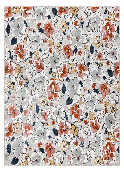 Dywany Łuszczów AKCIA: 176x270 cm Kusový koberec Botanic 65239 flowers grey – na von aj na doma - 176x270 cm