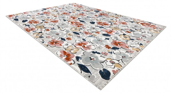 Dywany Łuszczów , Kusový koberec Botanic 65239 flowers grey – na von aj na doma, 78x150, viacfarebná, chodba / predsieň