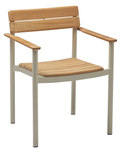 FRITZ HANSEN Záhradná stolička s podpierkami Pelagus, Teak, Hunter Green