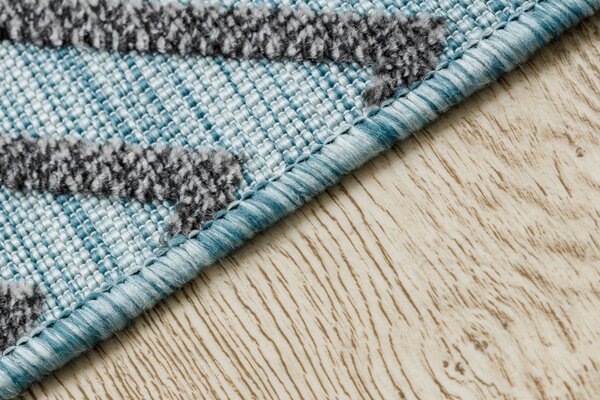 Dywany Łuszczów , Kusový koberec Botanic 65242 Feathers aqua – na von aj na doma, 78x150, modrá, chodba / predsieň
