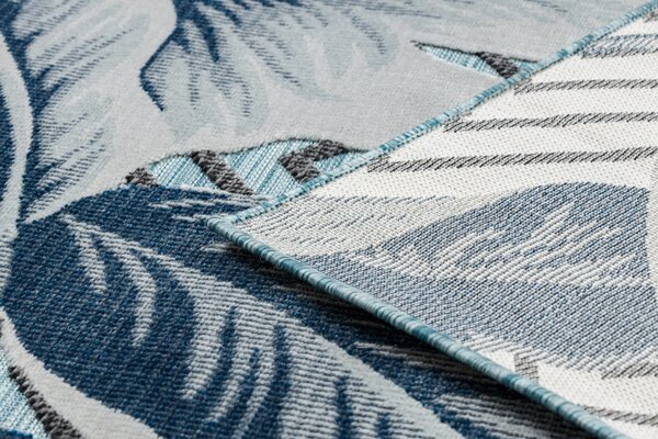 Dywany Łuszczów , Kusový koberec Botanic 65242 Feathers aqua – na von aj na doma, 78x150, modrá, chodba / predsieň