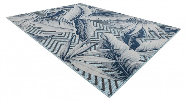 Dywany Łuszczów , Kusový koberec Botanic 65242 Feathers aqua – na von aj na doma, 78x150, modrá, chodba / predsieň