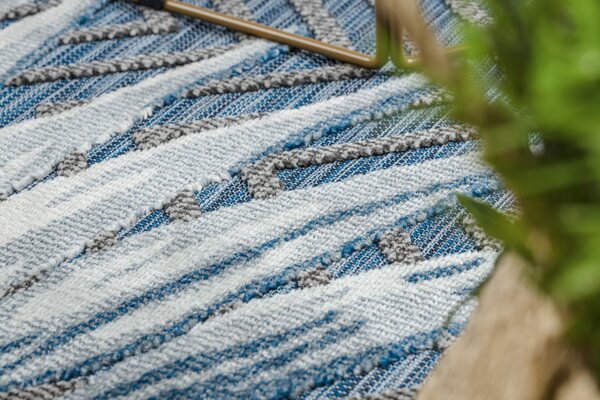 Dywany Łuszczów , Kusový koberec Botanic 65242 Feathers navy – na von aj na doma, 117x170, modrá, chodba / predsieň