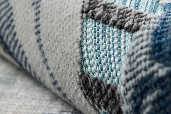 Dywany Łuszczów , Kusový koberec Botanic 65242 Feathers aqua – na von aj na doma, 78x150, modrá, chodba / predsieň