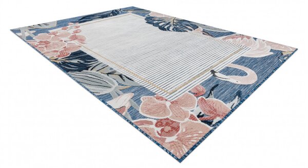 Dywany Łuszczów , Kusový koberec Botanic 65240 Flamingo navy – na von aj na doma, 117x170, modrá, chodba / predsieň