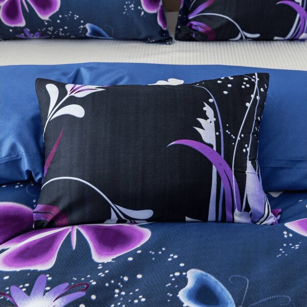 Obliečky z mikrovlákna VIOLET BUTTERFLY tmavo modré Rozmer obliečky: 70 x 90 cm | 140 x 200 cm