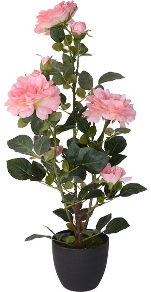 Umelá Stromčeková ruža v kvetináči ružová, 70 cm