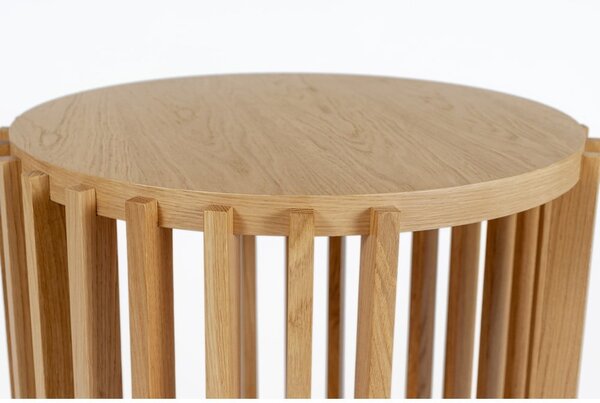 Odkladací stolík z dubového dreva Woodman Drum, ø 53 cm