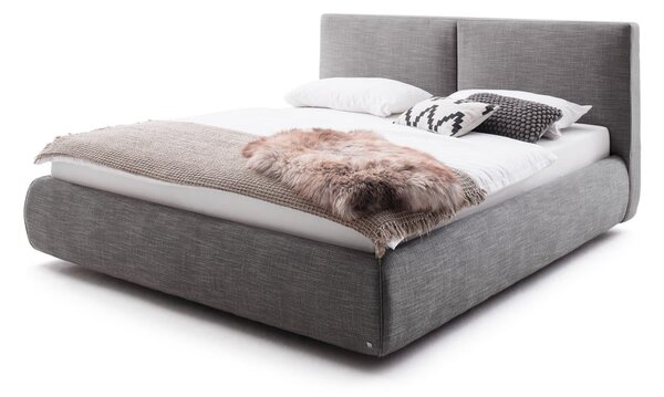 Tmavosivá čalúnená dvojlôžková posteľ s úložným priestorom s roštom 180x200 cm Atesio – Meise Möbel