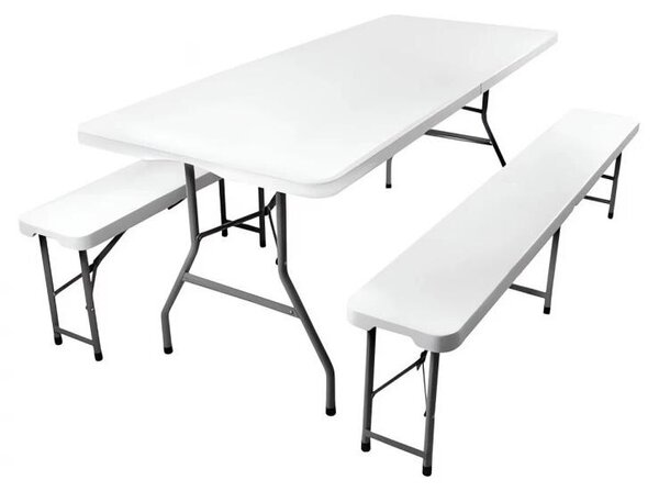 Gardlov 3257 Pivný set plastový skladací 180 cm biely
