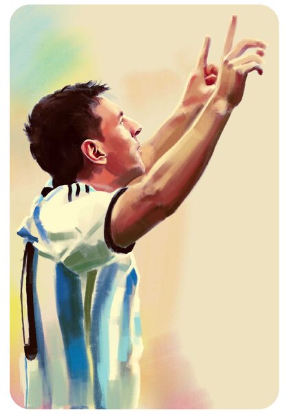 60x90cm MESSI - textilná nálepka na stenu