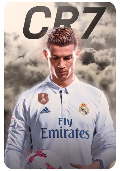 60x90cm Cristiano Ronaldo - textilná nálepka na stenu
