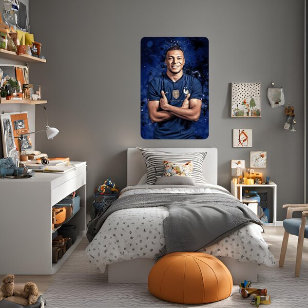 60x90cm Kylian Mbappé - textilná nálepka na stenu