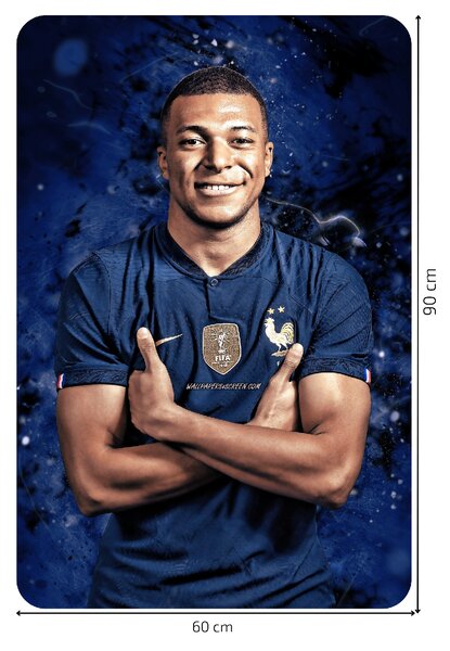 60x90cm Kylian Mbappé - textilná nálepka na stenu