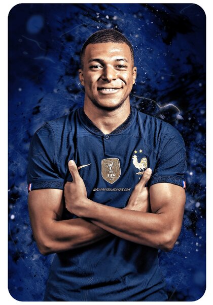 60x90cm Kylian Mbappé - textilná nálepka na stenu
