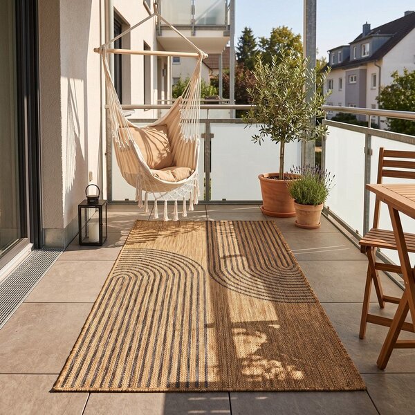 Čierny/hnedý vnútorný a vonkajší koberec 80x150 cm Mira 1453 – Ayyildiz Carpets