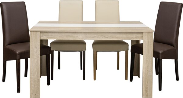 JEDÁLENSKÝ STÔL, biela, dub sonoma, 135/75/80 cm Carryhome - Obývacie zostavy
