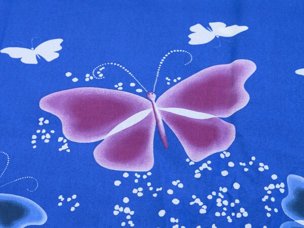 Bavlnené obliečky VIOLET BUTTERFLY tmavomodré, 100% bavlna Rozmer obliečky: 70 x 90 cm | 140 x 200 cm
